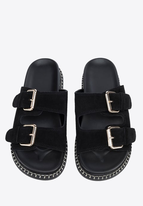 Chanclas Wittchen de piel de ante negra para mujer - Image 3