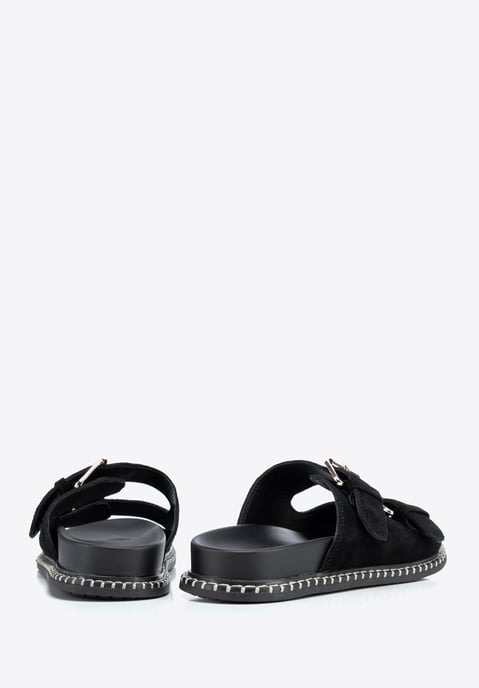 Chanclas Wittchen de piel de ante negra para mujer - Image 4