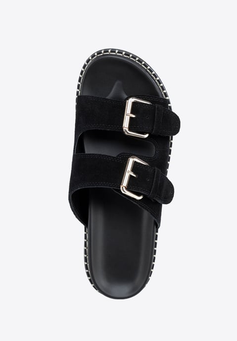 Chanclas Wittchen de piel de ante negra para mujer - Image 5