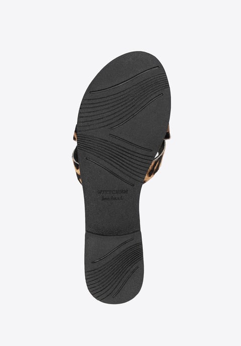 Chanclas de piel con estampado animal para mujer de Wittchen, color negro y marrón, piel natural - Image 6