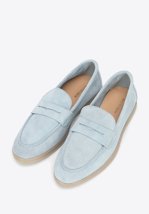 Mocasines clásicos de ante azul para mujer de Wittchen - Image 2