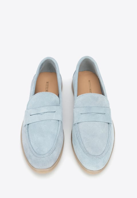 Mocasines clásicos de ante azul para mujer de Wittchen - Image 3
