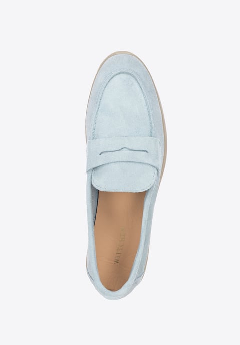 Mocasines clásicos de ante azul para mujer de Wittchen - Image 5