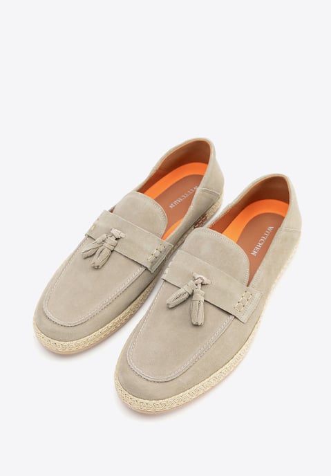 Mocasines Wittchen de ante beige para hombre con borla - Image 2