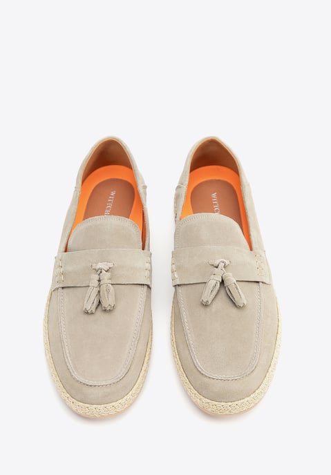 Mocasines Wittchen de ante beige para hombre con borla - Image 3
