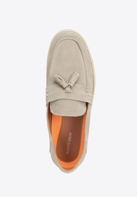 Mocasines Wittchen de ante beige para hombre con borla - Image 5