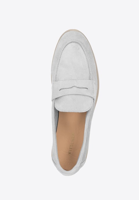 Mocasines clásicos de ante gris claro para mujer de Wittchen - Image 5
