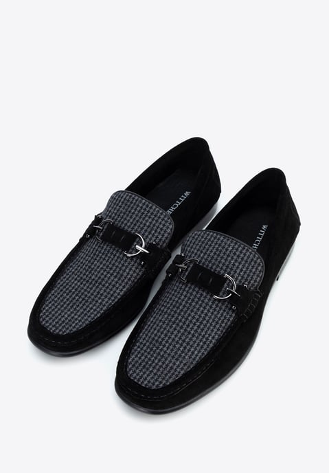 Mocasines de tela a cuadros negros para hombre de Wittchen - Image 3