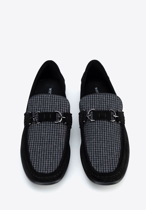 Mocasines de tela a cuadros negros para hombre de Wittchen - Image 4