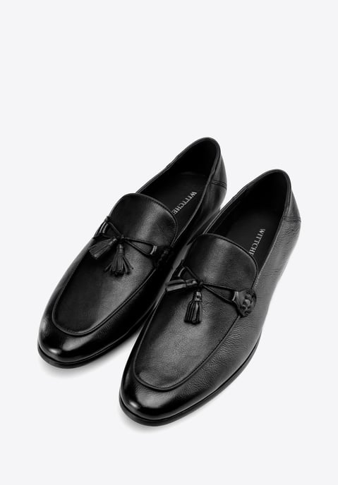 Mocasines de piel para hombre Wittchen con borlas en piel natural negra - Image 3