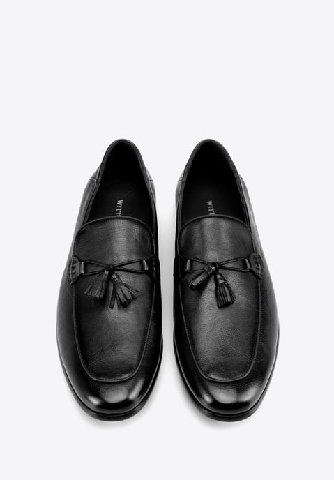 Mocasines de piel para hombre Wittchen con borlas en piel natural negra - Image 4