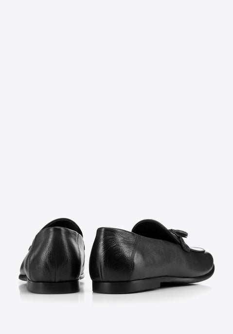 Mocasines de piel para hombre Wittchen con borlas en piel natural negra - Image 5
