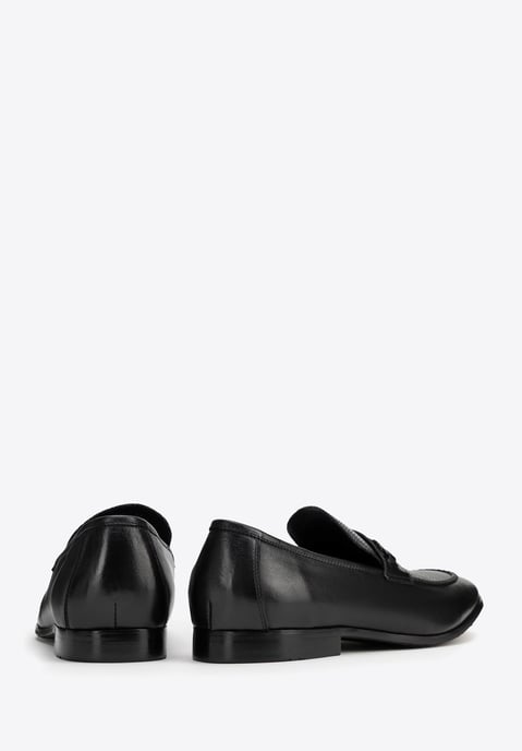 Mocasines de piel para hombre Wittchen con hebilla en la correa, piel natural negra - Image 5