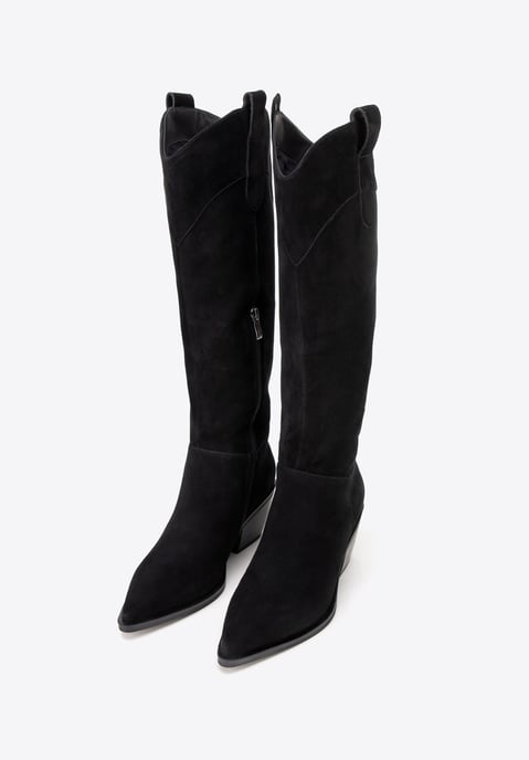 Botas vaqueras de ante negro para mujer de Wittchen - Image 1