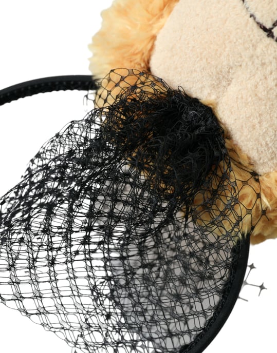 Diadema de Oso de Peluche Marrón con Corona de Cristal Dorado - Image 4