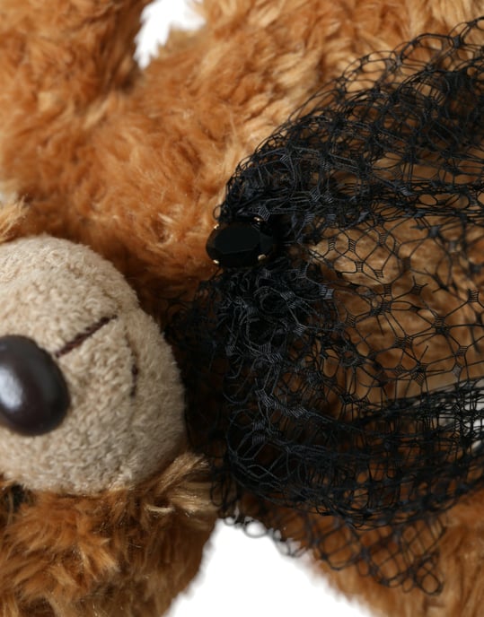 Diadema de corona dorada con cristales para oso de peluche marrón - Image 3