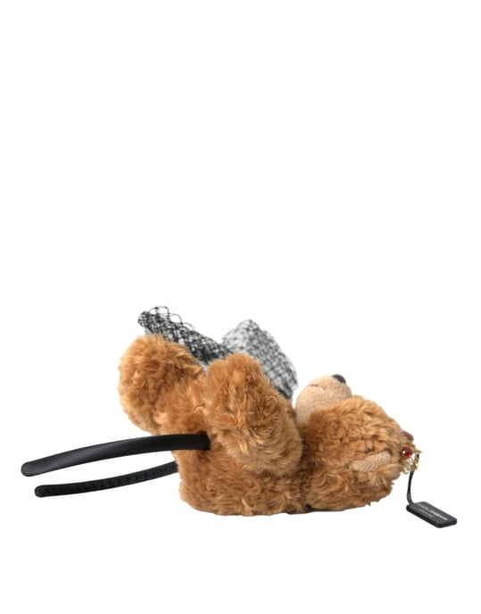 Diadema de corona dorada con cristales para oso de peluche marrón - Image 4