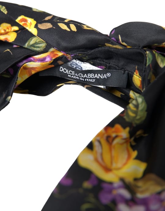 Diadema de Seda con Apliques Florales Negros para Mujer - Image 3