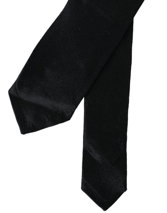 Corbata ajustable negra sólida 100% seda - Image 3