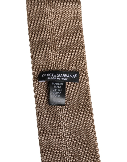Corbata de seda marrón ajustable - Image 4