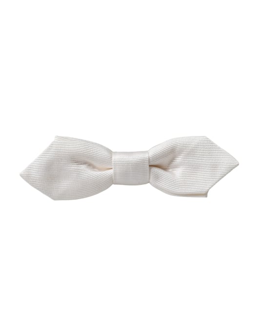 Corbata de moño ajustable en seda blanca para hombre Dolce & Gabbana Papillon - Image 4