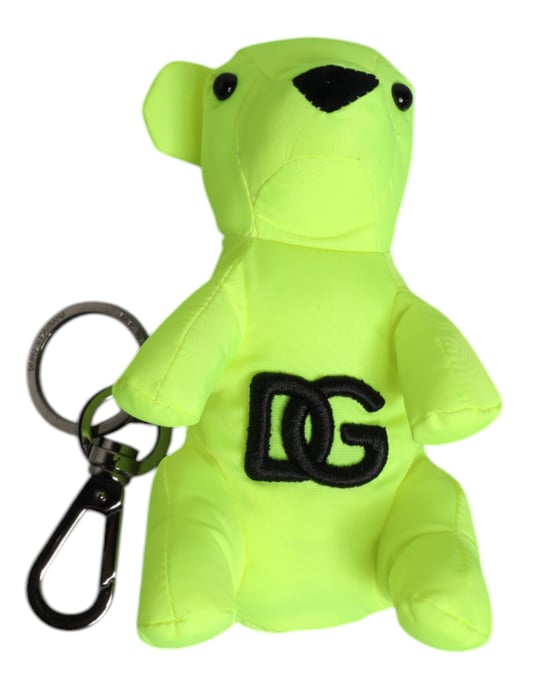Llavero con broche de logo bordado de oso verde - Image 1