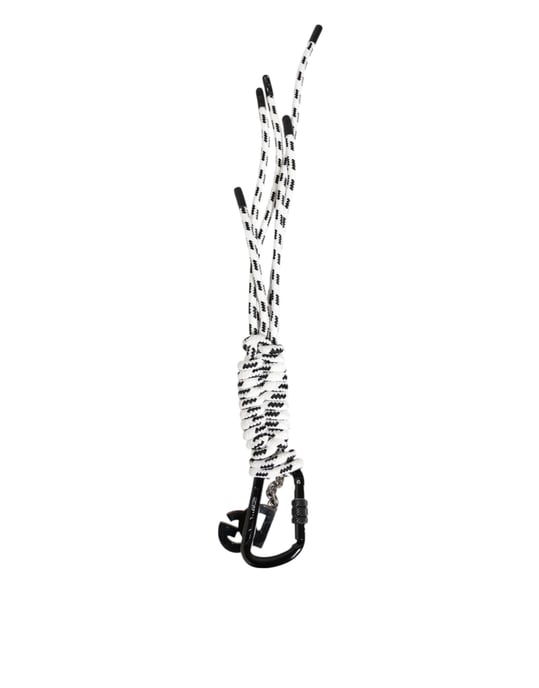 Llavero con cinta de poliéster negra y blanca con logo DG - Image 4