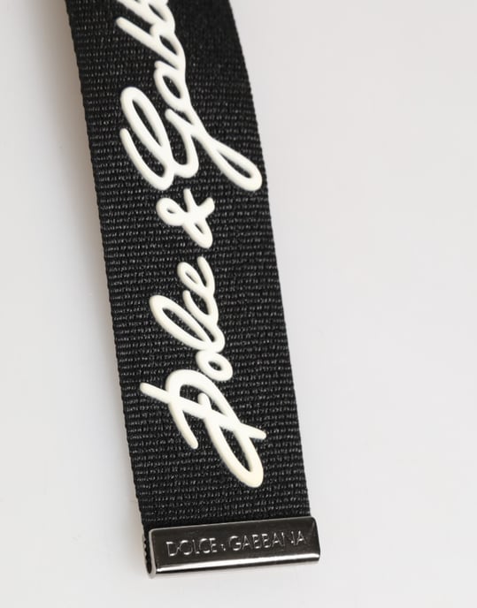 Llavero de Hombre con Logo DG Plateado en Poliéster Negro y Blanco - Image 2