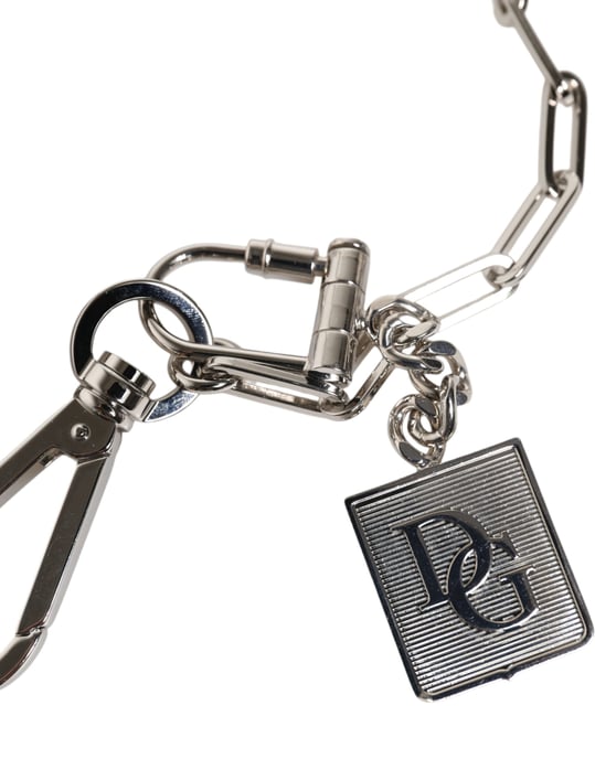 Llavero con charm DG de cadena metálica en tono plateado - Image 3