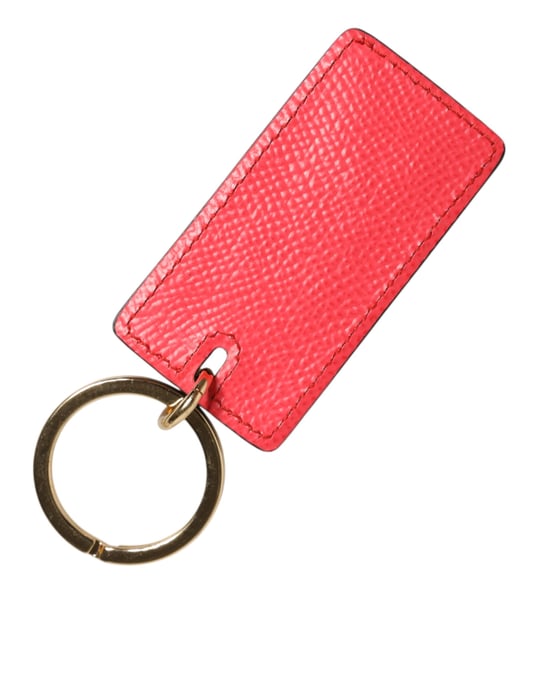 Llavero de metal con anillo y logo de piel de ternera roja para hombres - Image 2