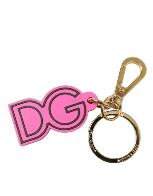 Llavero de Metal en Tono Dorado con Logo DG en Goma Rosa de Dolce & Gabbana - Image 3