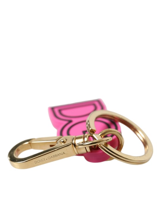 Llavero de Metal en Tono Dorado con Logo DG en Goma Rosa de Dolce & Gabbana - Image 4