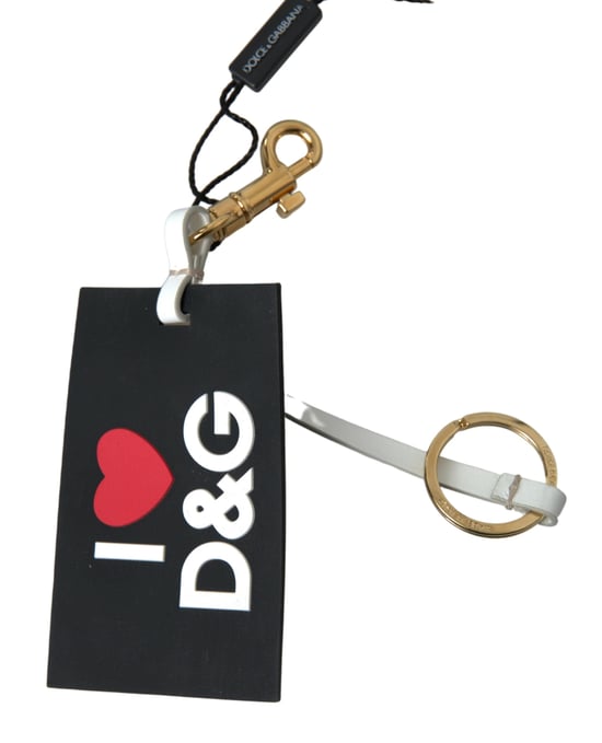 Llave de silicona negra con logo DG en latón dorado de Dolce & Gabbana - Image 3