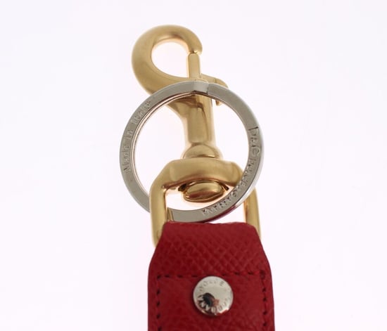 Llaveros de cadena con cierre de cuero de rafia dorado amarillo de Dolce & Gabbana - Image 4