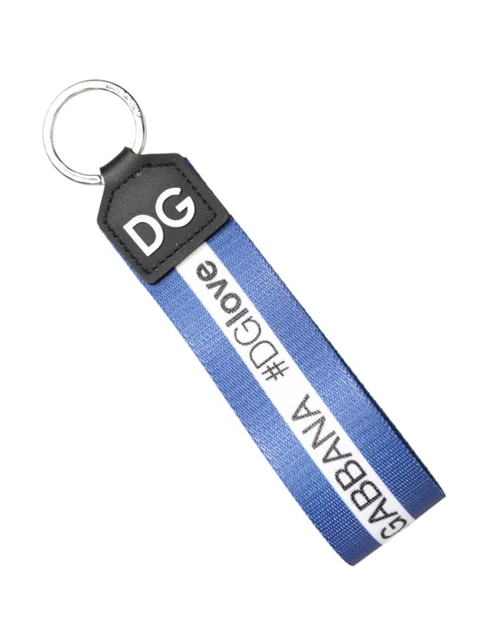 Llavero de poliéster PVC con logotipo blanco y azul - Image 3