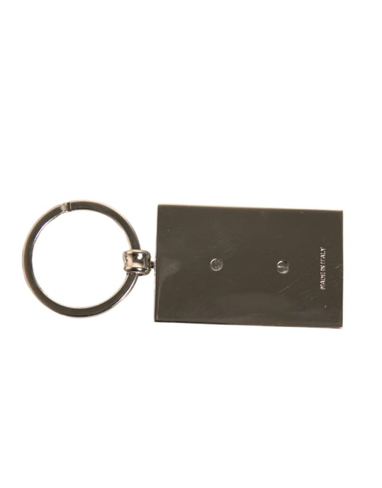 Llavero de Metal con Logo de Cuero Negro Dolce & Gabbana - Image 3