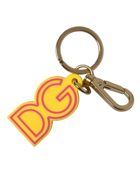 Llaverito de metal dorado con logo DG de goma amarilla Dolce & Gabbana - Image 2