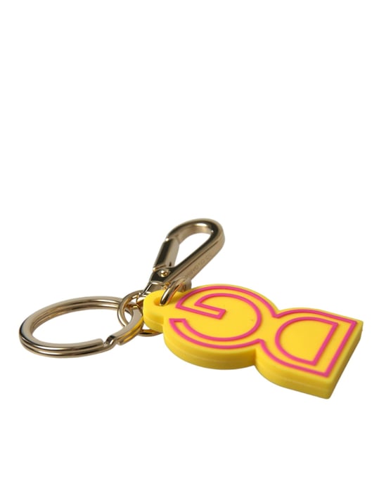 Llaverito de metal dorado con logo DG de goma amarilla Dolce & Gabbana - Image 4