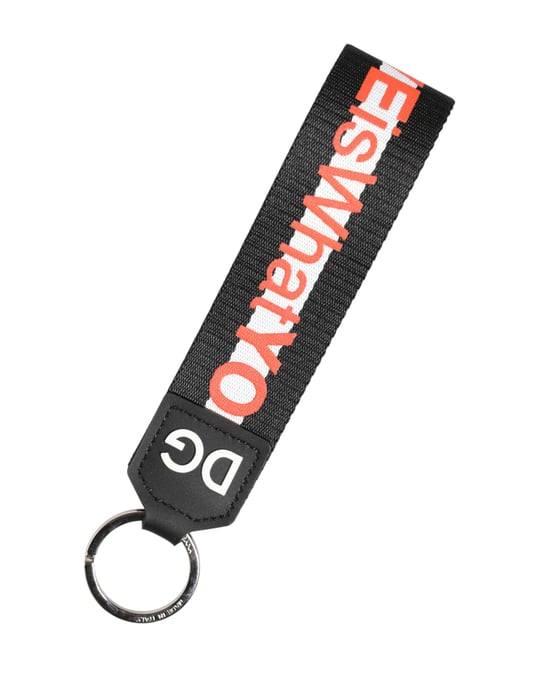 Llavero Portallaves de Bronce Plateado con Logo Negro de Poliéster - Image 3
