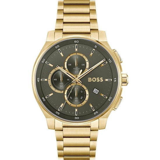 Reloj de vestir de acero inoxidable dorado - Image 1