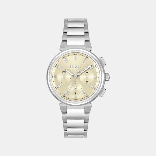 Reloj de vestir de acero inoxidable plateado - Image 1