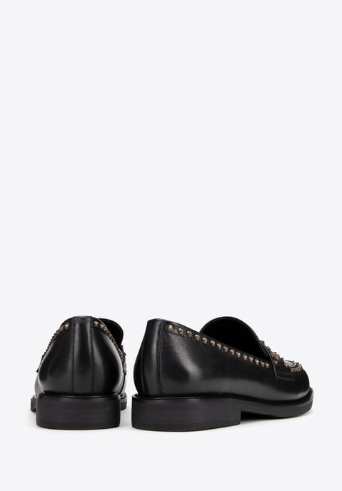Mocasines de piel para mujer Wittchen con remaches decorativos en piel natural negra - Image 3