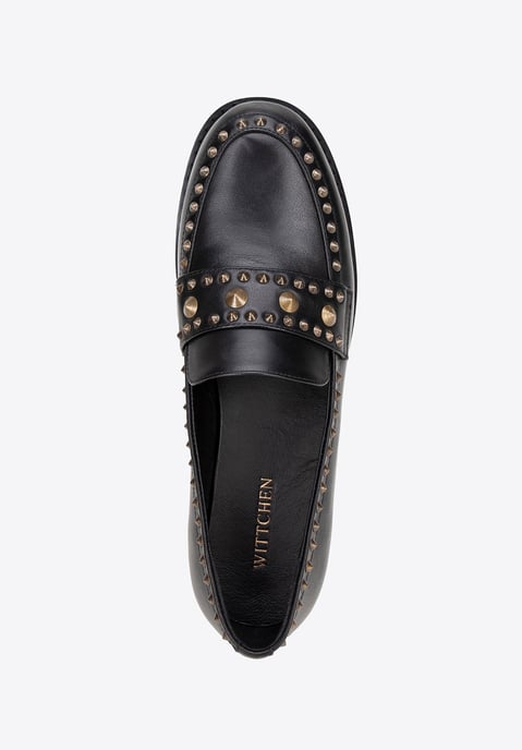Mocasines de piel para mujer Wittchen con remaches decorativos en piel natural negra - Image 4