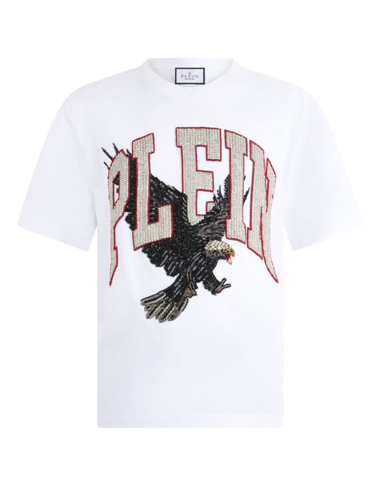 Washed Round Neck T-Shirt Plein Eagle - Image 1