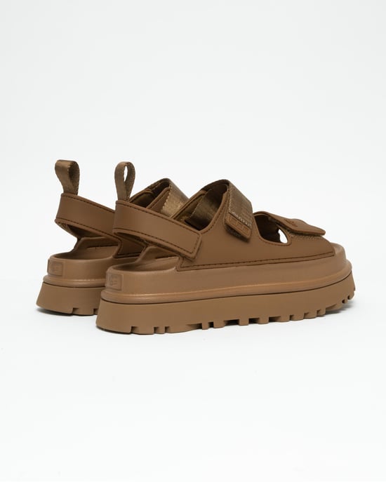 Sandalias de plataforma con correa ajustable en marrón claro - Image 4