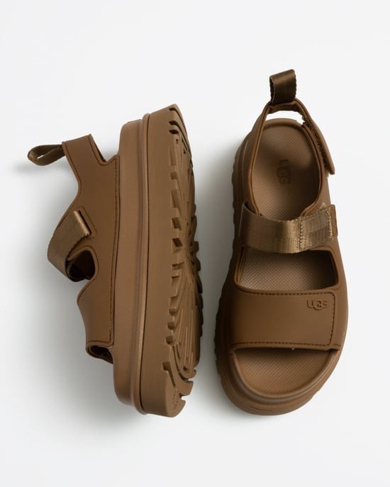 Sandalias de plataforma con correa ajustable en marrón claro - Image 6