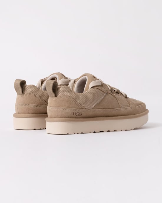 Zapatillas de Sueda con Doble Cierre de Encaje para Mujer en Beige - Image 5