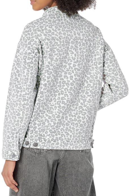 Chaqueta de mezclilla con estampado de leopardo oversized - Image 2
