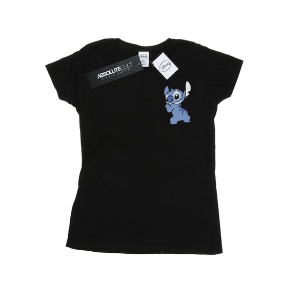 Disney Womens/Ladies Lilo And Stitch Stitch Backside Breast Print Cotton T-Shirt (Black) - Image 1