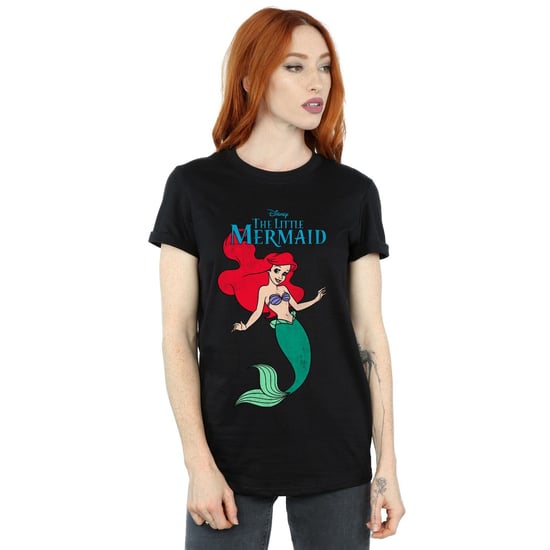 Disney Womens/Ladies The Little Mermaid Line Ariel Cotton Boyfriend T-Shirt (Black) - Image 2